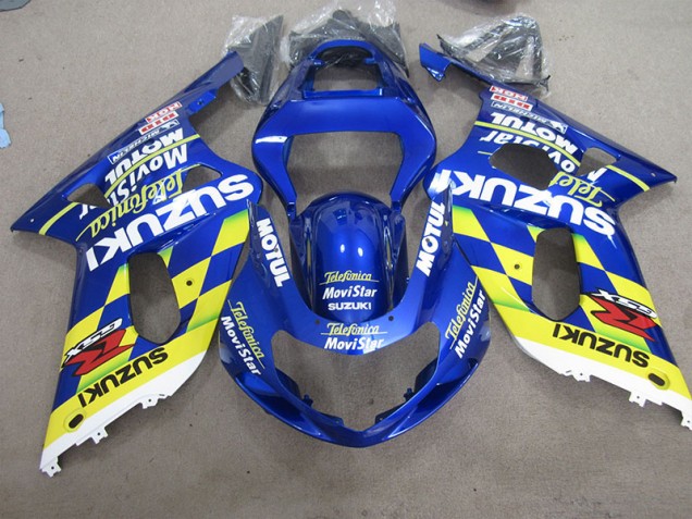 2001-2003 Blau Gelb Telefonia Movistar Suzuki GSXR 600 Motorrad Verkleidung 2001-2003 Blau Gelb Telefonia Movistar Suzuki GSXR 600 Motorrad Verkleidung