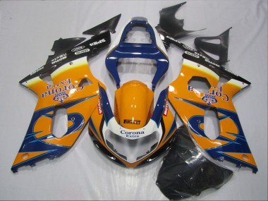 2001-2003 Blau Orange Corona Extra Suzuki GSXR 600 Motorrad Verkleidung