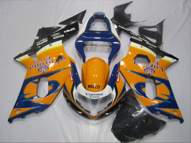 2001-2003 Blau Orange Corona Extra Suzuki GSXR 600 Motorrad Verkleidung 2001-2003 Blau Orange Corona Extra Suzuki GSXR 600 Motorrad Verkleidung