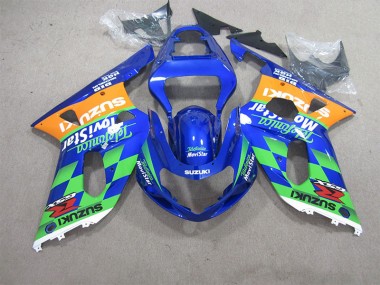 2001-2003 Blaugrün Telefumia Movistar Suzuki GSXR 600 Motorrad Verkleidung