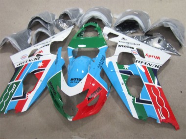 2001-2003 Blaugrün Weiß Motul Suzuki GSXR 600 Motorrad Verkleidung