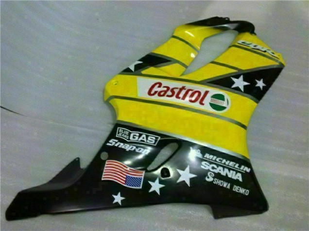 2001-2003 Gelb Schwarz Castrol Cycle World Honda CBR600 F4i Motorrad Verkleidung 2001-2003 Gelb Schwarz Castrol Cycle World Honda CBR600 F4i Motorrad Verkleidung