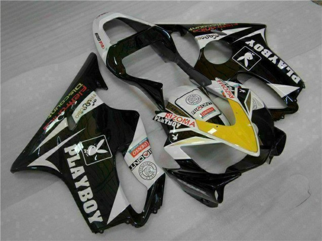 2001-2003 Gelb Silber Schwarz Playboy Honda CBR600 F4i Motorrad Verkleidung 2001-2003 Gelb Silber Schwarz Playboy Honda CBR600 F4i Motorrad Verkleidung