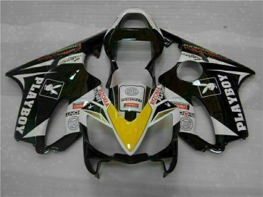 2001-2003 Gelb Silber Schwarz Playboy Honda CBR600 F4i Motorrad Verkleidung