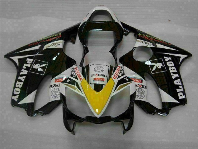 2001-2003 Gelb Silber Schwarz Playboy Honda CBR600 F4i Motorrad Verkleidung 2001-2003 Gelb Silber Schwarz Playboy Honda CBR600 F4i Motorrad Verkleidung
