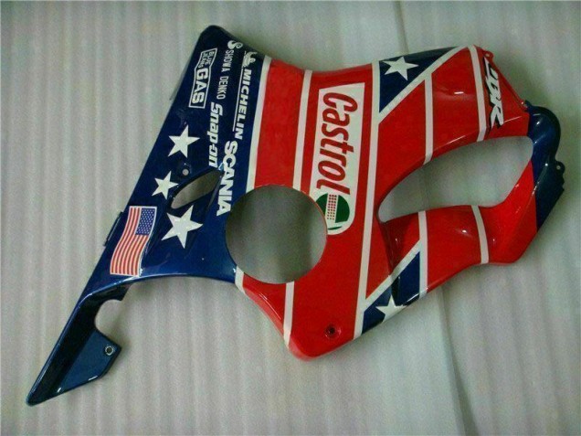 2001-2003 Rot Weiß Blau Castrol Cycle World Honda CBR600 F4i Motorrad Verkleidung 2001-2003 Rot Weiß Blau Castrol Cycle World Honda CBR600 F4i Motorrad Verkleidung