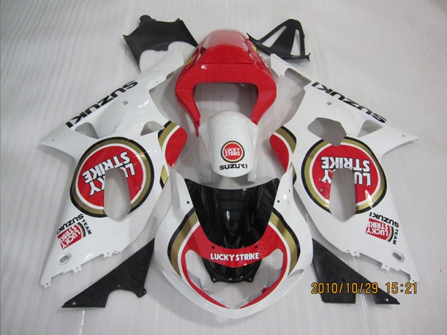 2001-2003 Rot Weiß Lucky Strike Suzuki GSXR 600 Motorrad Verkleidung 2001-2003 Rot Weiß Lucky Strike Suzuki GSXR 600 Motorrad Verkleidung