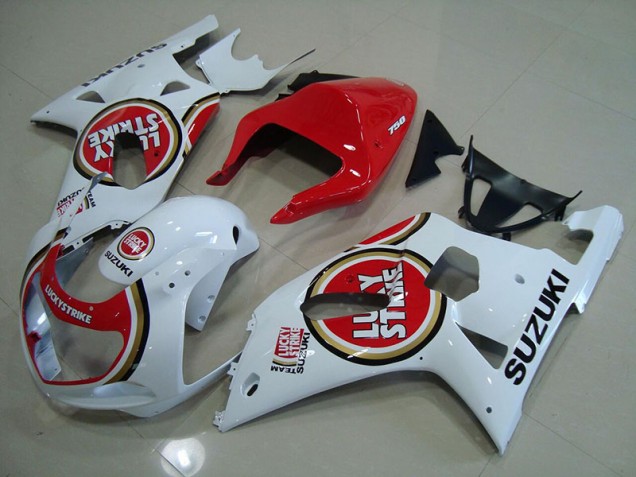 2001-2003 Rot Weiß Lucky Strike Suzuki GSXR 750 Motorrad Verkleidung 2001-2003 Rot Weiß Lucky Strike Suzuki GSXR 750 Motorrad Verkleidung