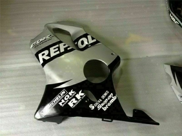 2001-2003 Schwarz Silber Repsol Honda CBR600 F4i Motorrad Verkleidung 2001-2003 Schwarz Silber Repsol Honda CBR600 F4i Motorrad Verkleidung