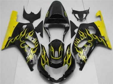 2001-2003 Schwarz Suzuki GSXR 600/750 Motorrad Verkleidung Komplett Sets