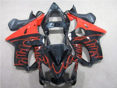 2001-2003 Schwarz rote Flamme Honda CBR600 F4i Motorrad Verkleidung