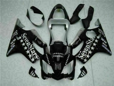2001-2003 Schwarz weißes SevenStarss Honda CBR600 F4i Motorrad Verkleidung