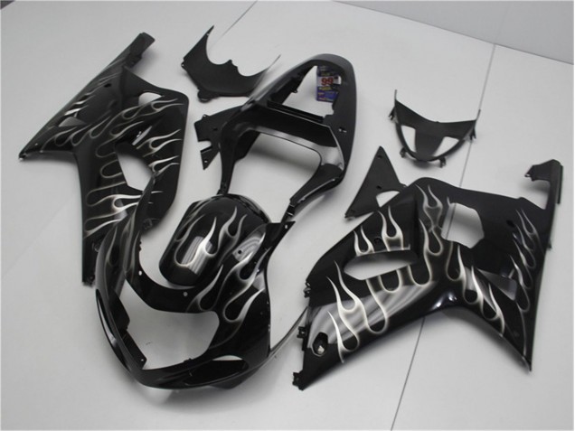 2001-2003 Schwarze weiße Flamme Suzuki GSXR 600/750 Motorrad Verkleidung 2001-2003 Schwarze weiße Flamme Suzuki GSXR 600/750 Motorrad Verkleidung