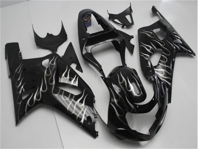 2001-2003 Schwarze weiße Flamme Suzuki GSXR 600/750 Motorrad Verkleidung 2001-2003 Schwarze weiße Flamme Suzuki GSXR 600/750 Motorrad Verkleidung