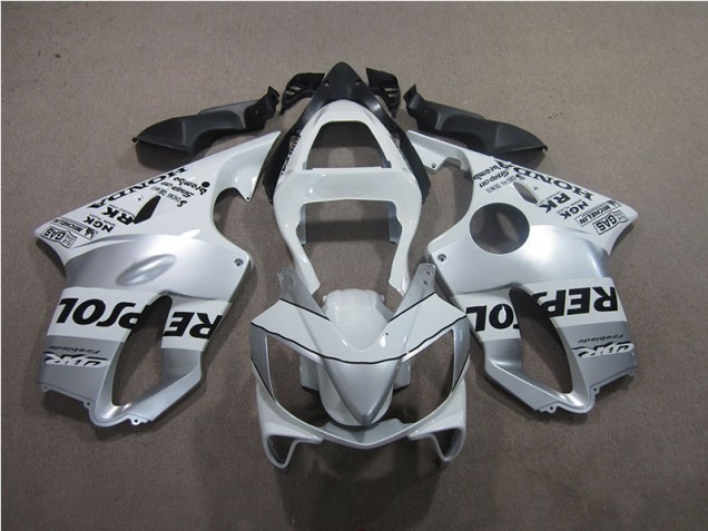 2001-2003 Silber Repsol Honda CBR600 F4i Motorrad Verkleidung 2001-2003 Silber Repsol Honda CBR600 F4i Motorrad Verkleidung