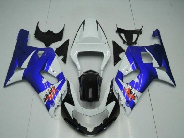 2001-2003 Weiß Blau Suzuki GSXR 600/750 Motorrad Verkleidung