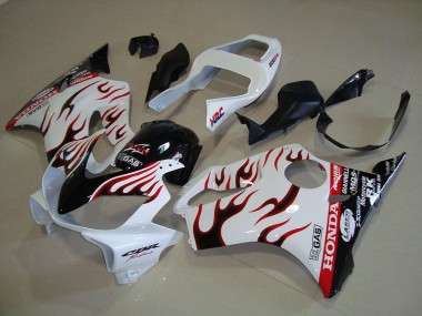 2001-2003 Weiß Flamme Honda CBR600 F4i Motorrad Verkleidung