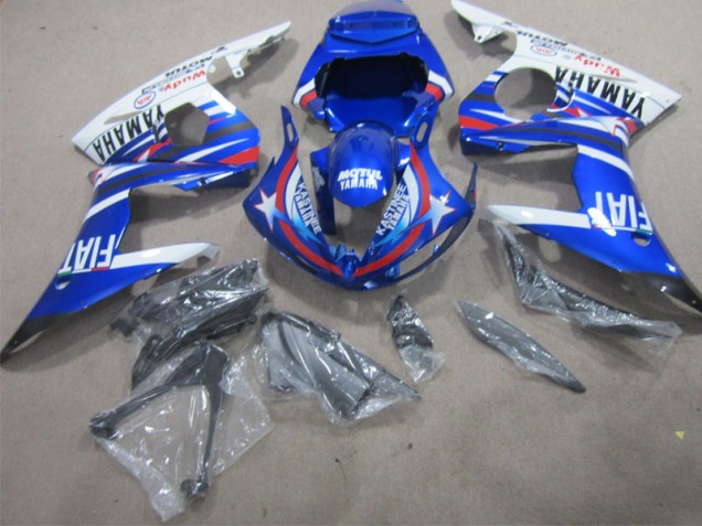 2002-2003 Blau Weiß Motul Fiat Yamaha YZF R1 Motorrad Verkleidungen 2002-2003 Blau Weiß Motul Fiat Yamaha YZF R1 Motorrad Verkleidungen