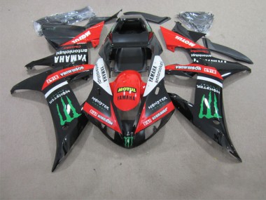 2002-2003 Schwarz Rot Motul Yamaha YZF R1 Motorrad Verkleidung