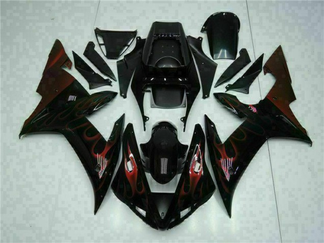 2002-2003 Schwarz Yamaha YZF R1 Motorrad Vollverkleidung & Plastik
