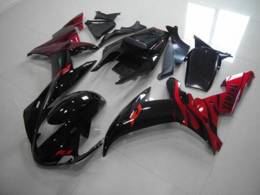 2002-2003 Schwarze Flamme Yamaha YZF R1 Motorrad Verkleidung