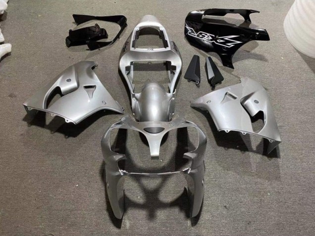 2002-2003 Silber Glänzend Schwarz Kawasaki ZX9R Motorrad Verkleidung 2002-2003 Silber Glänzend Schwarz Kawasaki ZX9R Motorrad Verkleidung