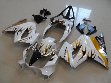 2002-2013 Weiß Gold Schwarz Flamme Honda VFR800 Motorrad Verkleidung