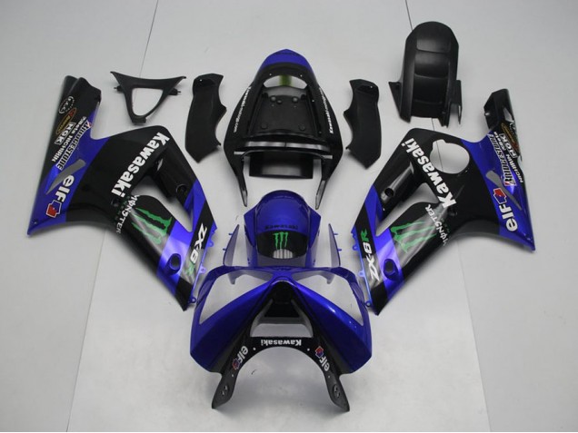 2003-2004 Blau Monster Kawasaki ZX6R Motorrad Verkleidung 2003-2004 Blau Monster Kawasaki ZX6R Motorrad Verkleidung