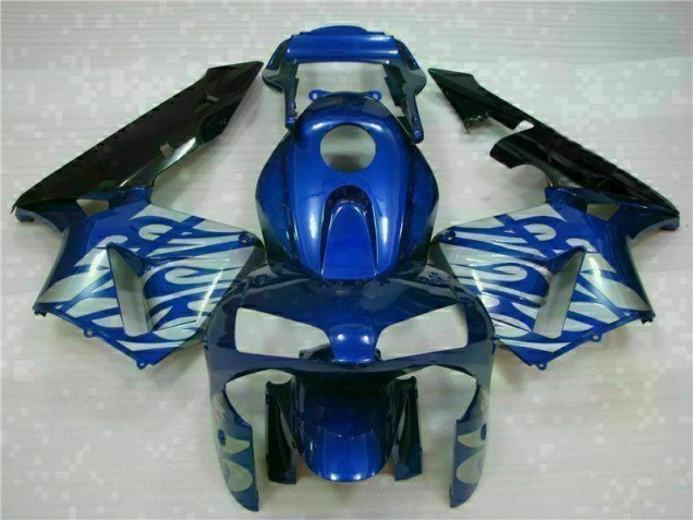 2003-2004 Blau mit silberner Flamme Honda CBR600RR Motorrad Verkleidung 2003-2004 Blau mit silberner Flamme Honda CBR600RR Motorrad Verkleidung