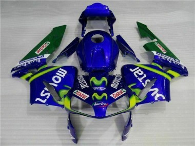 2003-2004 Blaugrün Movistar Castrol Honda CBR600RR Motorrad Verkleidung