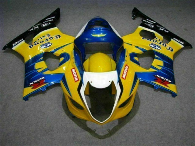 2003-2004 Gelb Blau Suzuki GSXR 1000 Motorrad Verkleidung 2003-2004 Gelb Blau Suzuki GSXR 1000 Motorrad Verkleidung