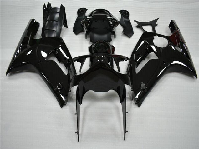2003-2004 Glänzend Schwarz Kawasaki ZX6R Motorrad Verkleidung 2003-2004 Glänzend Schwarz Kawasaki ZX6R Motorrad Verkleidung