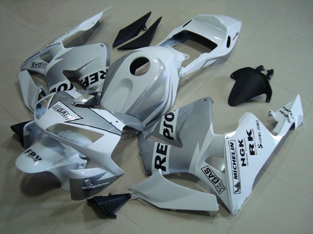 2003-2004 Repsol Weiß Silber Honda CBR600RR Motorrad Verkleidung