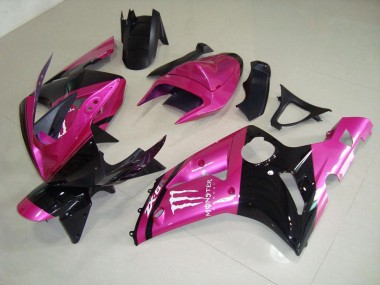 2003-2004 Rosa Schwarz Monster Kawasaki ZX6R Motorrad Verkleidung