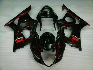 2003-2004 Rot Flamme Suzuki GSXR 1000 Motorrad Verkleidung