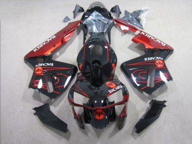 2003-2004 Schwarz Rot RACARDI Honda CBR600RR Motorrad Verkleidung