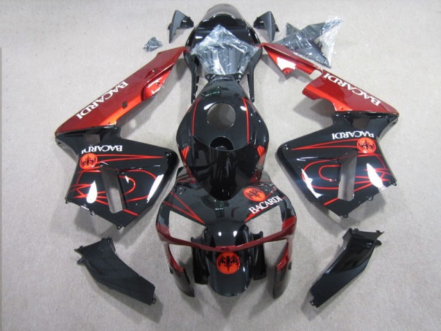 2003-2004 Schwarz Rot RACARDI Honda CBR600RR Motorrad Verkleidung 2003-2004 Schwarz Rot RACARDI Honda CBR600RR Motorrad Verkleidung