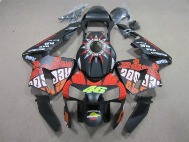 2003-2004 Schwarz Rot Repsol 46 Honda CBR600RR Motorrad Verkleidung