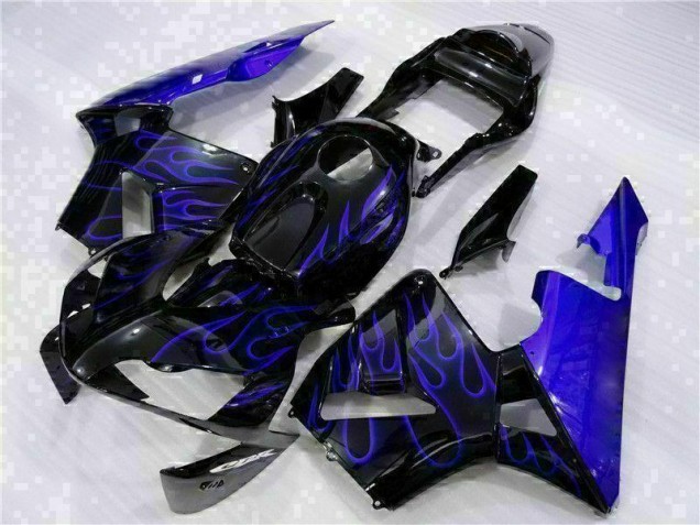 2003-2004 Schwarz mit Blaur Flamme Honda CBR600RR Motorrad Verkleidung 2003-2004 Schwarz mit Blaur Flamme Honda CBR600RR Motorrad Verkleidung