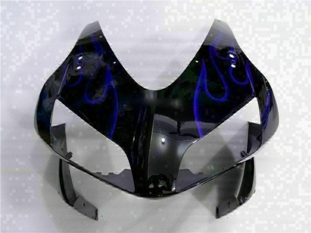 2003-2004 Schwarz mit Blaur Flamme Honda CBR600RR Motorrad Verkleidung 2003-2004 Schwarz mit Blaur Flamme Honda CBR600RR Motorrad Verkleidung