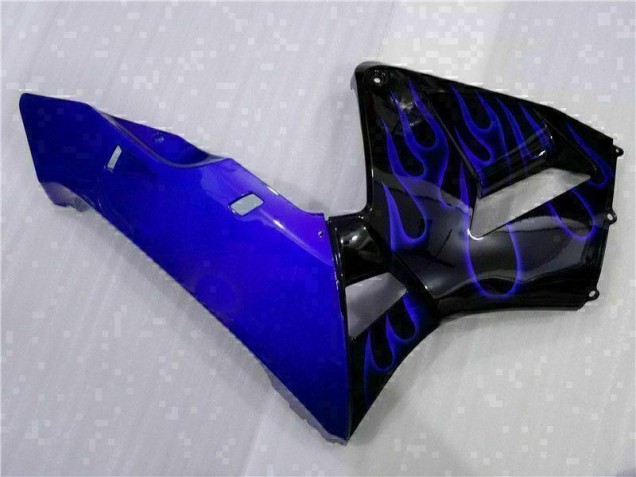 2003-2004 Schwarz mit Blaur Flamme Honda CBR600RR Motorrad Verkleidung 2003-2004 Schwarz mit Blaur Flamme Honda CBR600RR Motorrad Verkleidung
