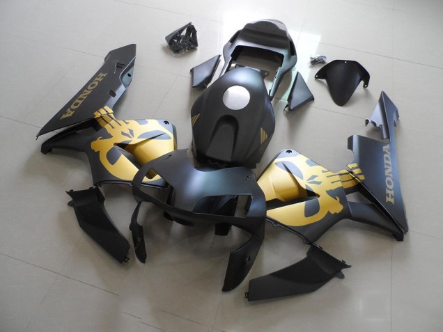 2003-2004 Schwarz und Gold Aufkleber Honda CBR600RR Motorrad Verkleidungen 2003-2004 Schwarz und Gold Aufkleber Honda CBR600RR Motorrad Verkleidungen