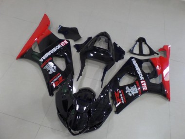 2003-2004 Schwarz und Rot Suzuki GSXR 1000 Motorrad Verkleidung