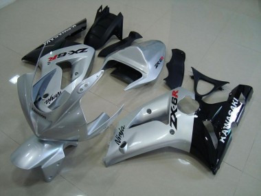 2003-2004 Silber Schwarz Kawasaki ZX6R Motorrad Verkleidung