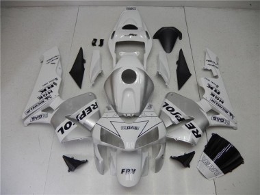 2003-2004 Silber Weiß Schwarz Repsol Honda CBR600RR Motorrad Verkleidung