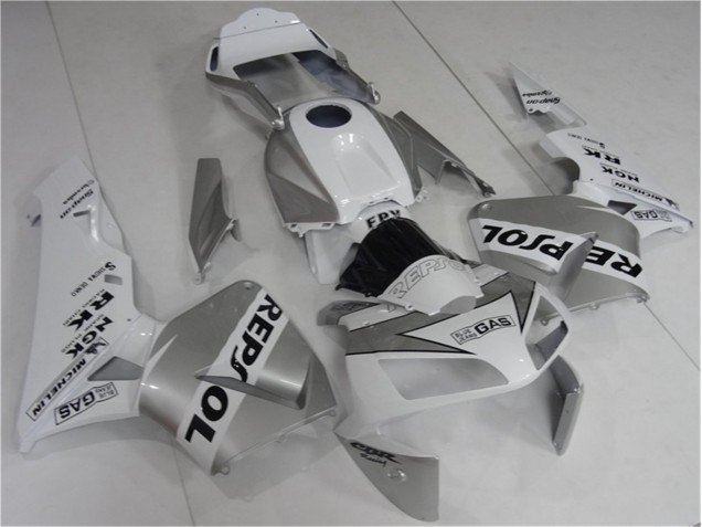 2003-2004 Silver Weiß Schwarz Repsol Honda CBR600RR Motorrad Verkleidung