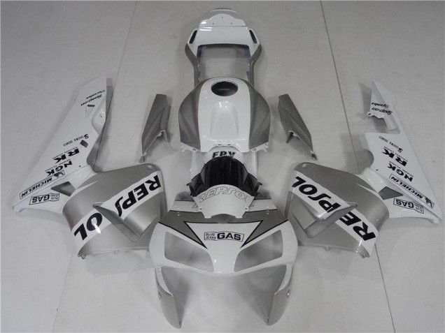 2003-2004 Silver Weiß Schwarz Repsol Honda CBR600RR Motorrad Verkleidung