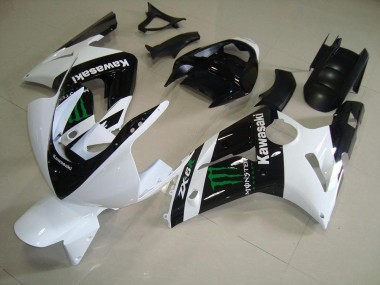 2003-2004 Weiß Monster Kawasaki ZX6R Motorrad Verkleidungen