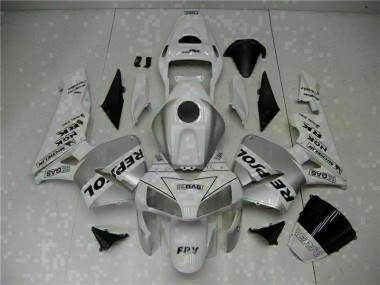 2003-2004 Weiß Repsol Honda CBR600RR Motorrad Verkleidungen