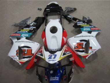 2003-2004 Weiß Rot Blau 27 Honda CBR600RR Motorrad Verkleidung